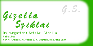 gizella sziklai business card